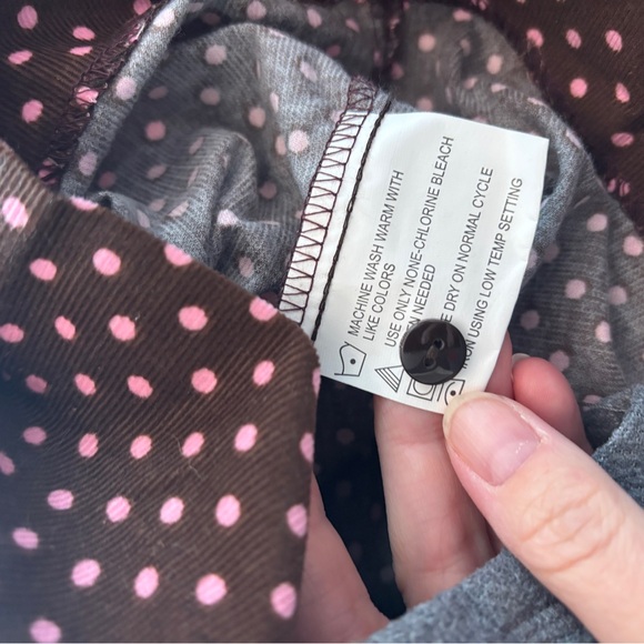 Brown Polka Dot Long Sleeve Dress - Picture 3 of 4